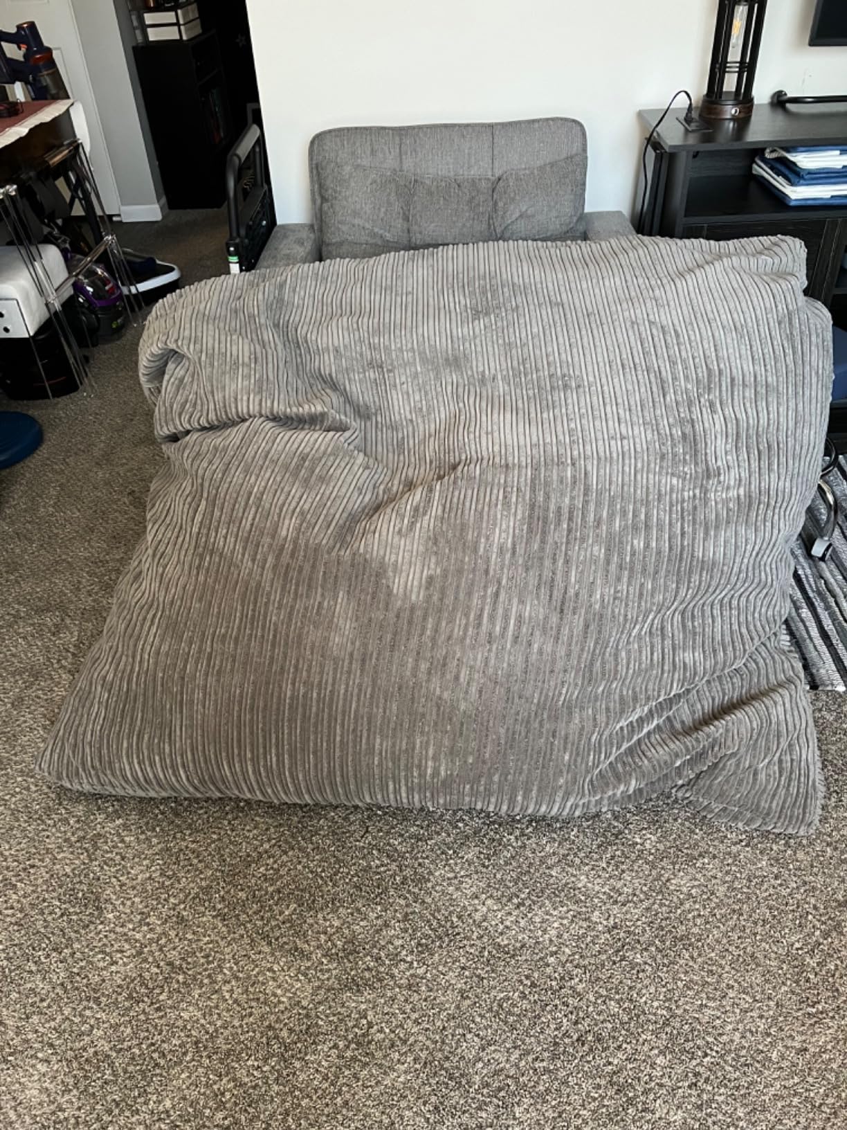 CordaRoy's Terry Corduroy Sensory Crash Pad for Kids and Adults, Children's Crash Mat with Soft Foam Filling, Gray customer photo 1
