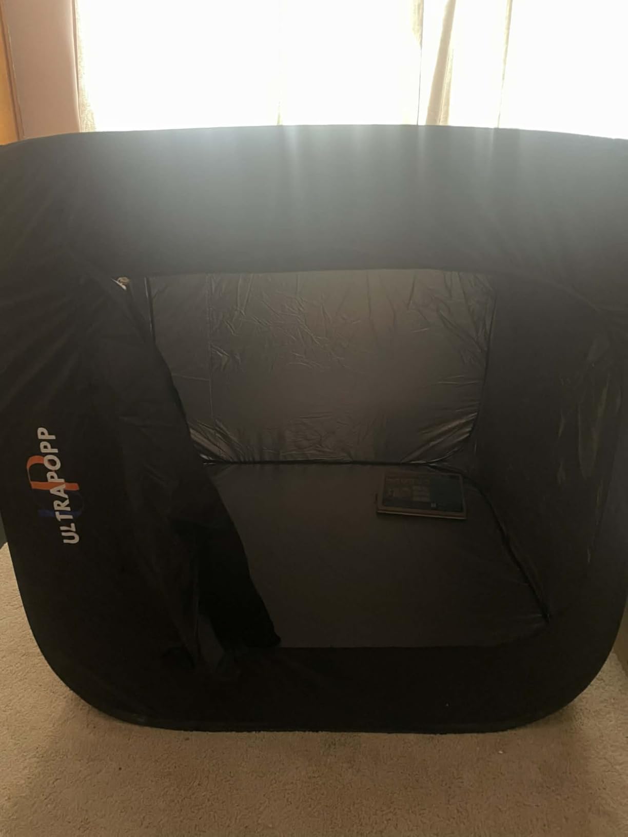 Pop up Sensory Tent for Kids, Extra Big 47x47in Black Out Calming Hideout Den, Calm Down Black Tent for Autism Kids ADHD SPD, Autistic Sensory Room Play Tents with Door & Window customer photo 2