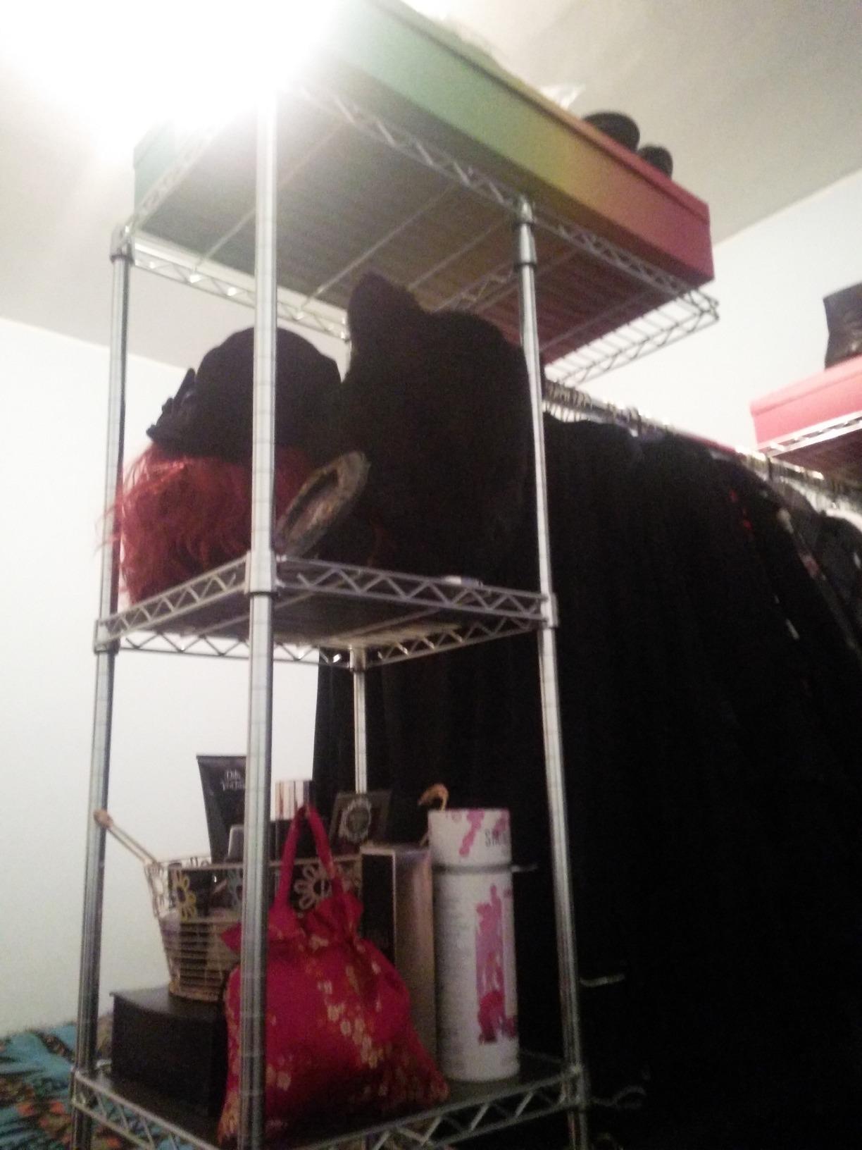 Seville Classics Closet Garment Organizer with Metal Hanging Rod Wardrobe Storage System, w/ Steel Shelves for Clothes, Shirts, Jackets, Coats, Blankets, Shoes, White, Expandable Rack customer photo 2