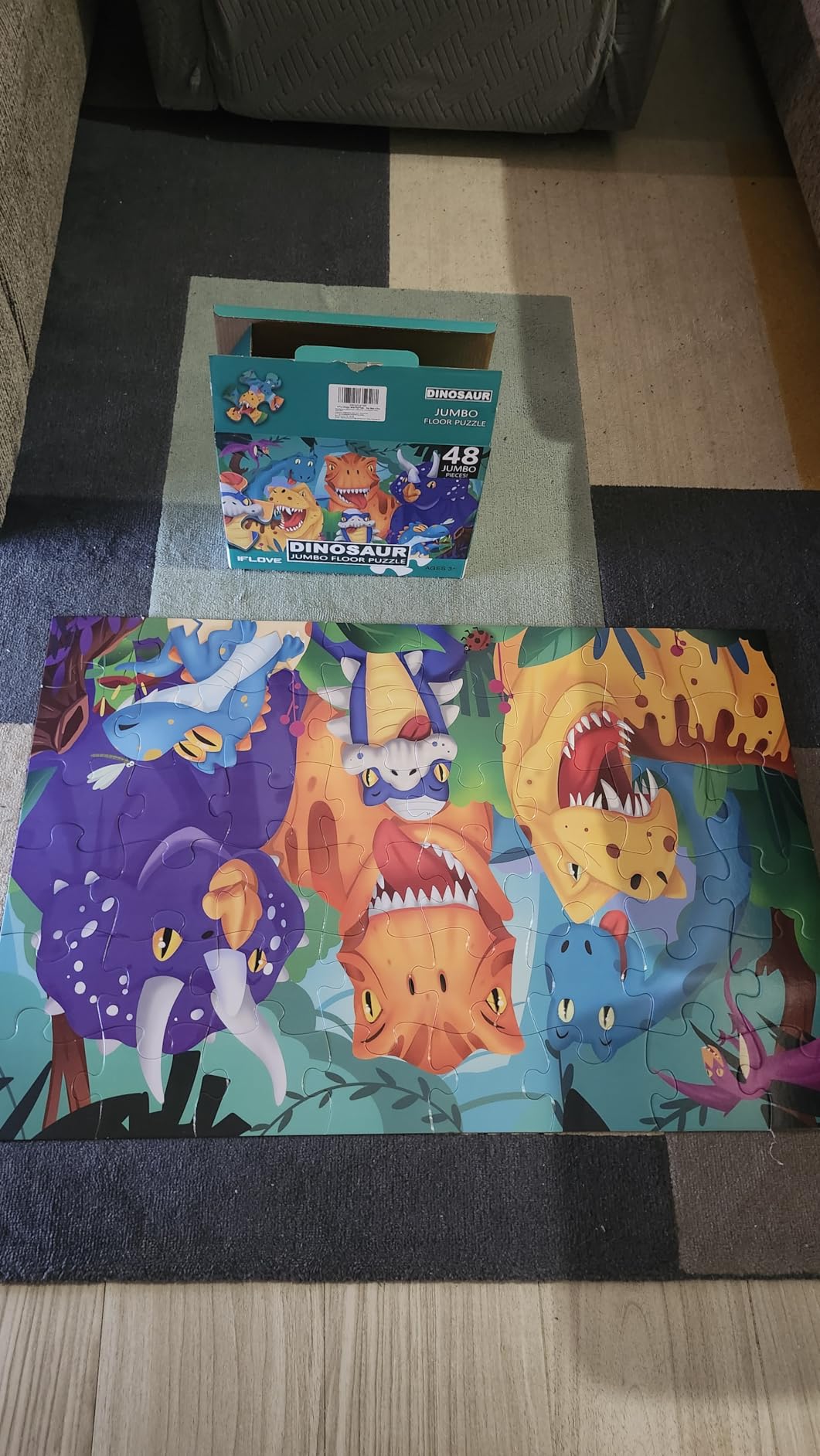 IFLOVE Jumbo Farm Animals Floor Puzzle (48 Pieces, 35.4 x 23.5 in) customer photo 2