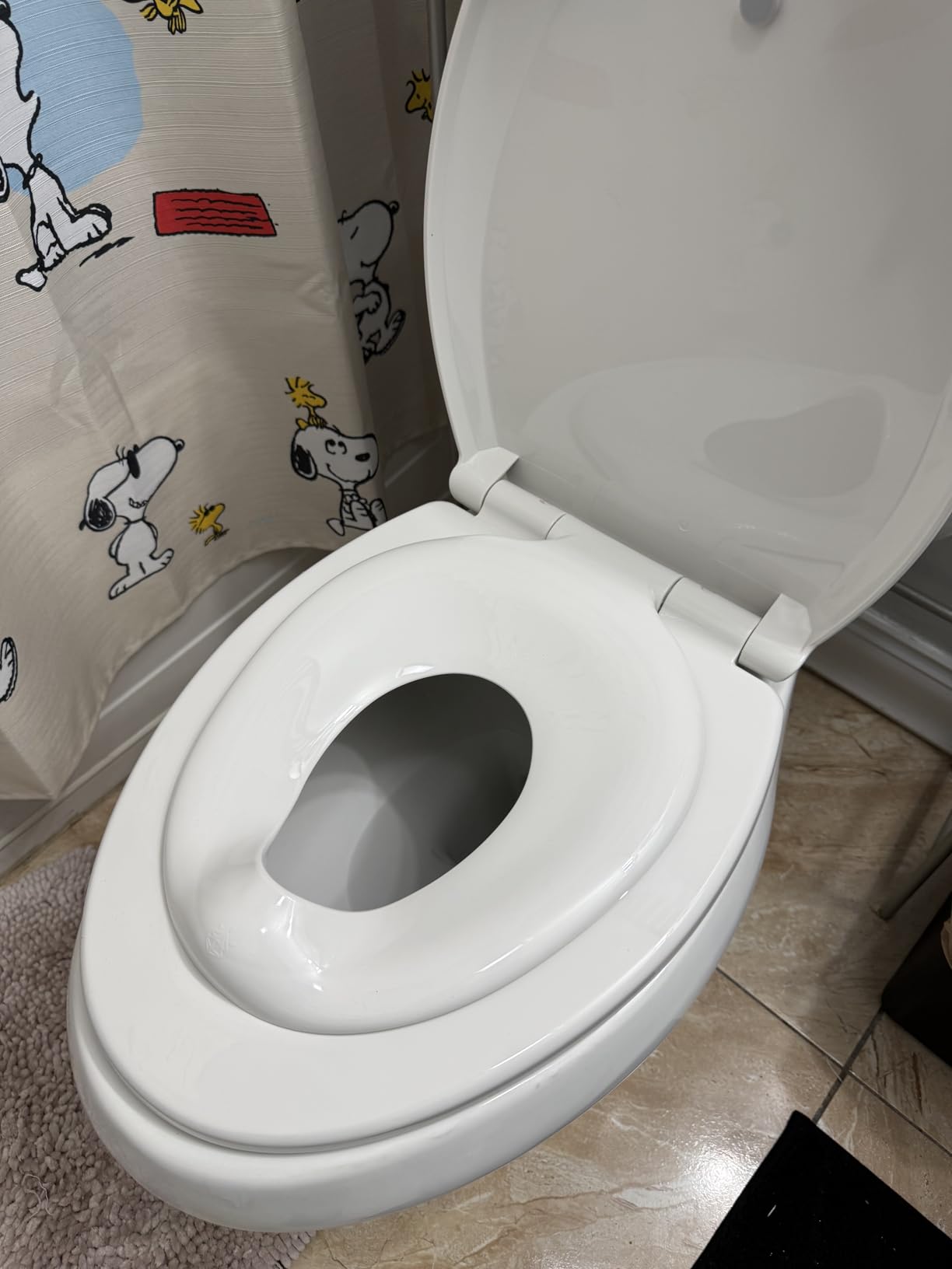 Jool Baby Quick Flip Toilet Seat with Built-in Potty & Splash Guard for Toddler Training, Slow Close (Elongated) customer photo 2