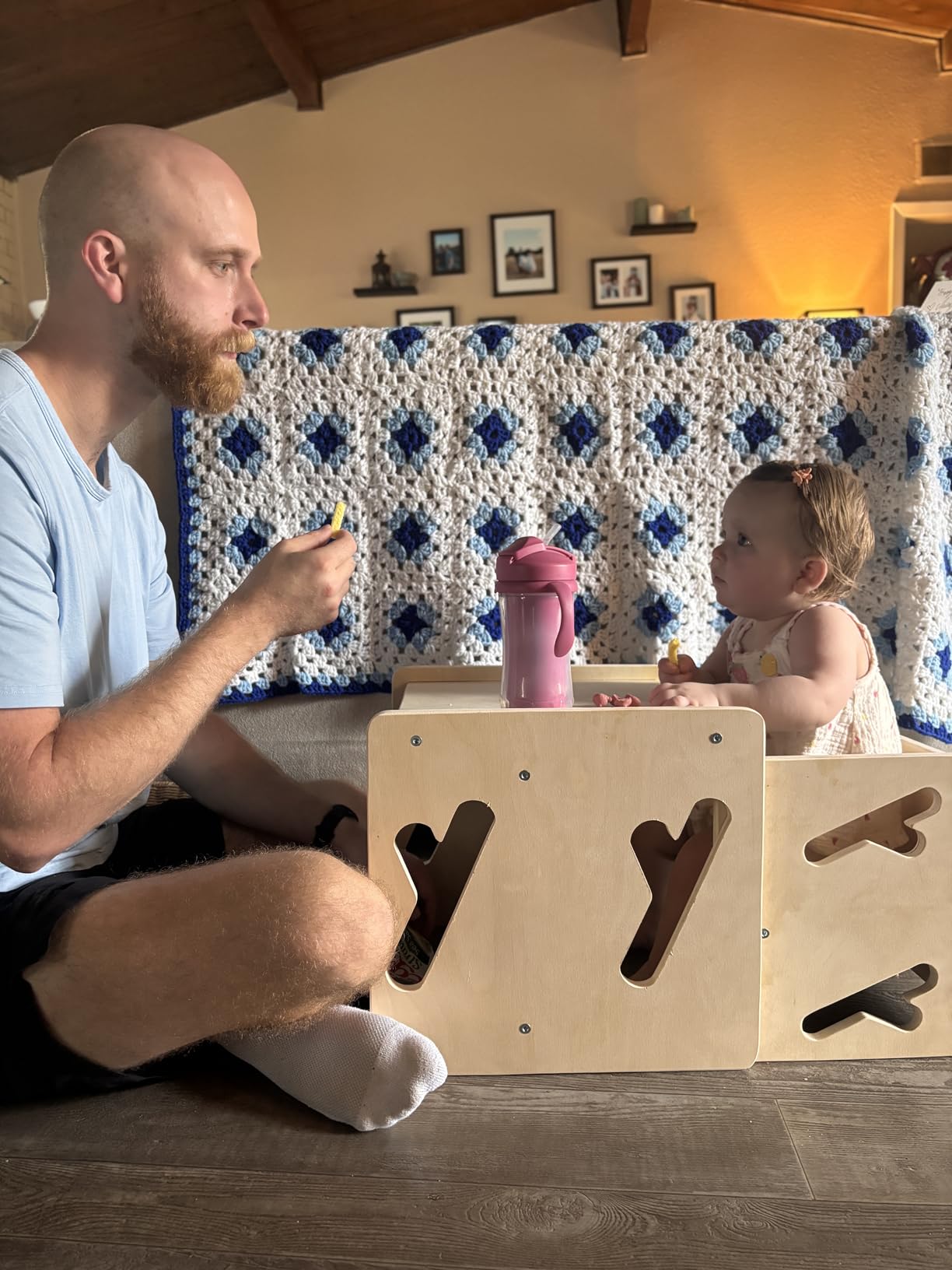 Montessori Weaning Table and Chair Solid Wooded Toddler Table and Chair Set Kids Montessori Furniture customer photo 1