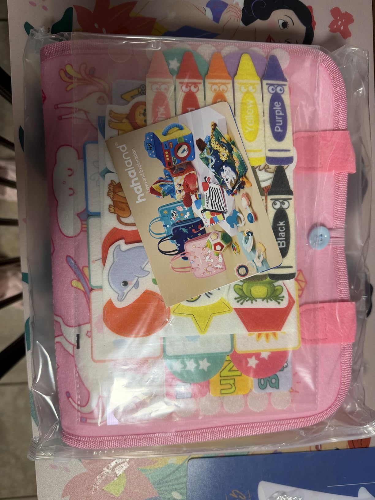 hahaland Busy Board Montessori Toys - 3 Year Old Girl Gifts Bithday Gift Ideas 3rd - 8 in 1 Preschool Learning Activities - Educational Toys Little Girls Age 3 Travel Busy Book for Airplane Car Rides customer photo 1