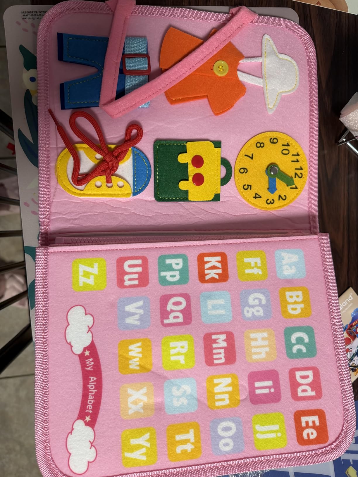 hahaland Busy Board Montessori Toys - 3 Year Old Girl Gifts Bithday Gift Ideas 3rd - 8 in 1 Preschool Learning Activities - Educational Toys Little Girls Age 3 Travel Busy Book for Airplane Car Rides customer photo 2
