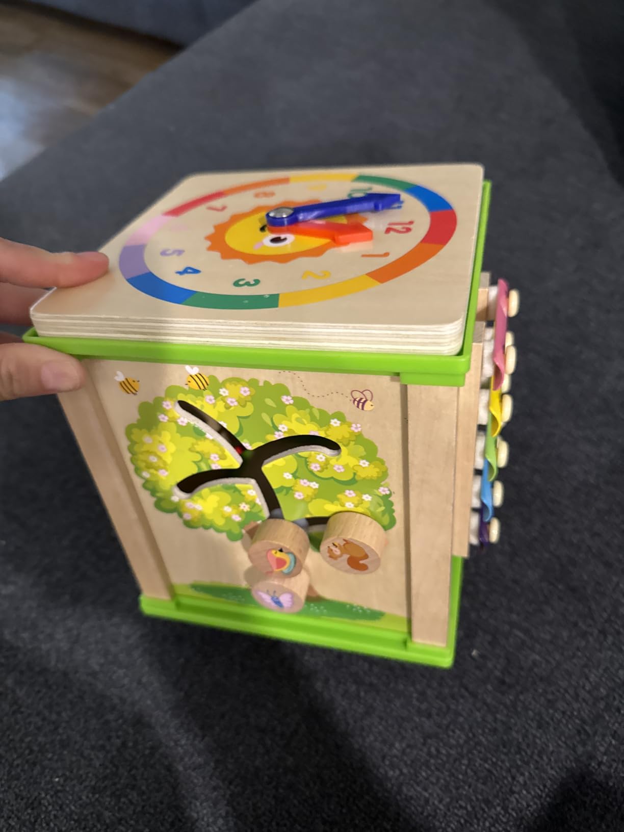 WOODMAM Wooden 7-in-1 Activity Cube| Montessori Toys for 1 Year Old Toddlers| Baby Educational Developmental Toys |One Year Old Boys Girls First Birthday Gifts |Bonus Sorting & Stacking Board customer photo 1