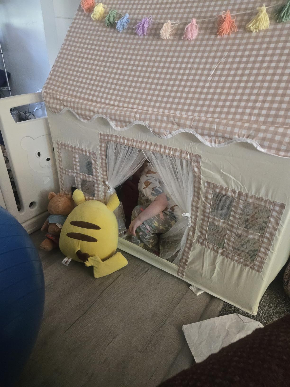 Kids Play Tent Indoor: with Mat, Tassel Garland - Girl Tent Indoor Playhouse for Kids Toys for Boy Girl Birthday Gift customer photo 1