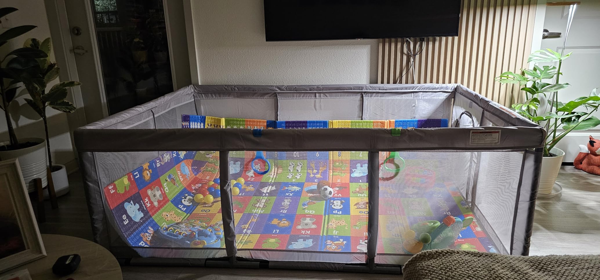 Large Baby Playpen for Babies and Toddlers, Playpen 74x50, Large Baby Play Yards Indoor & Outdoor, Sturdy Safety Baby Play Pen with Soft Breathable Mesh, Toddlers Activity Center with Anti-Slip Base customer photo 1