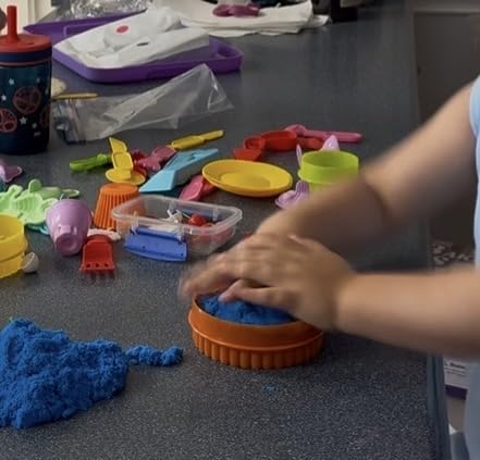 Sensory Play Kit: Sand Art & Ice Cream Toy - 4lbs Colorful Sand,Molds,Tools,Sandbox w/Lid - Fun Gift for Kids(3-8) customer photo 1