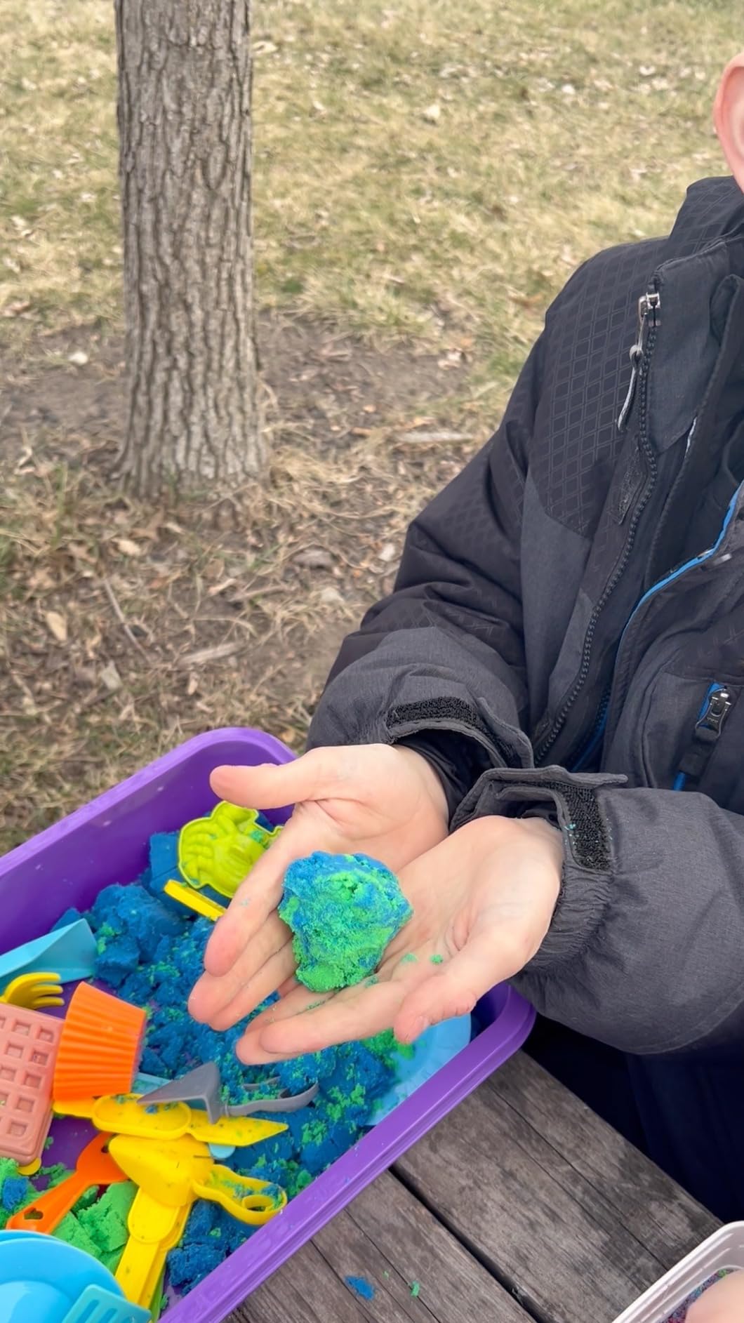 Sensory Play Kit: Sand Art & Ice Cream Toy - 4lbs Colorful Sand,Molds,Tools,Sandbox w/Lid - Fun Gift for Kids(3-8) customer photo 2