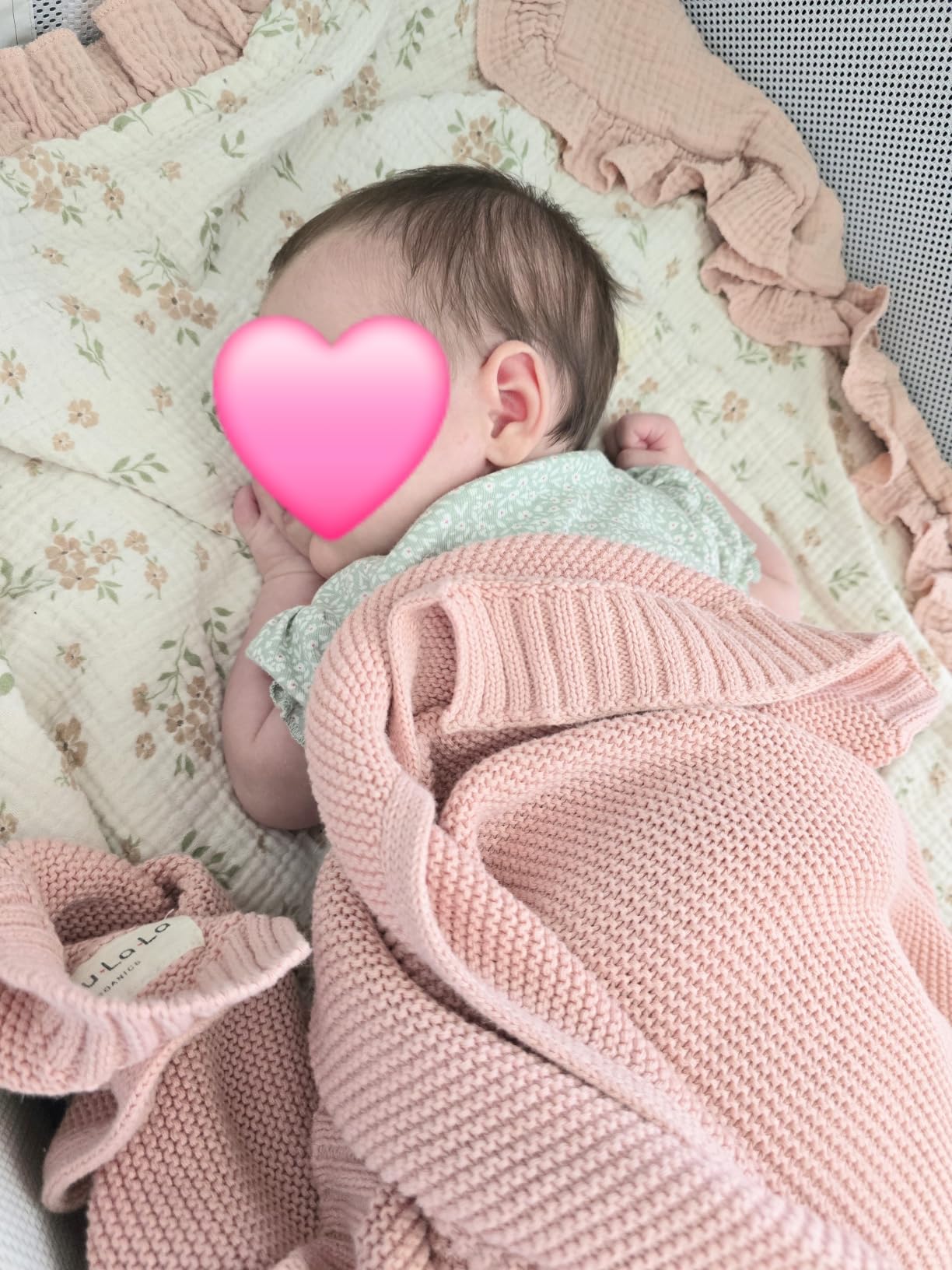 100% Luxury Organic Cotton Pointelle Knit Baby Quilt Blanket - Refined Lightweight Heirloom Nursery Essential (Pointelle - Oatmeal) customer photo 1
