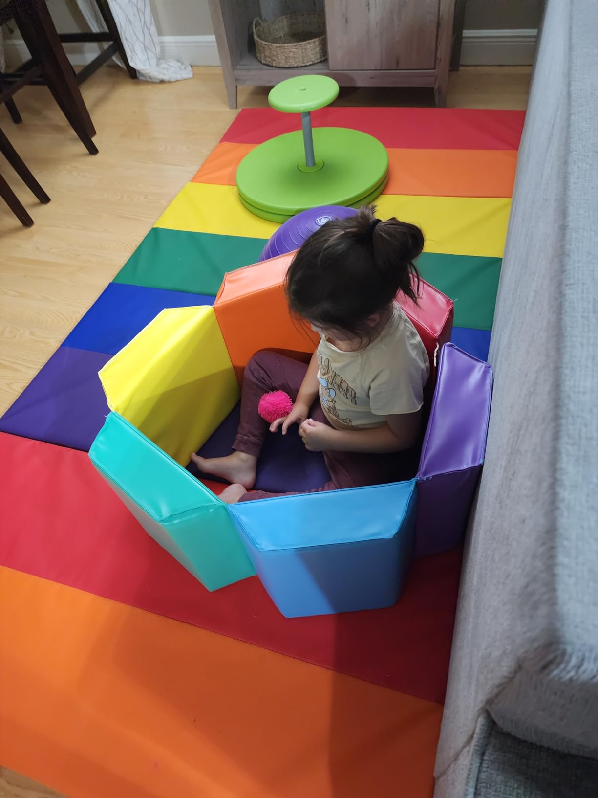 New Bounce Tumbling Mat for Kids - Gymnastics Mat - Folding Exercise Tumble Mat for Home Gyms customer photo 1