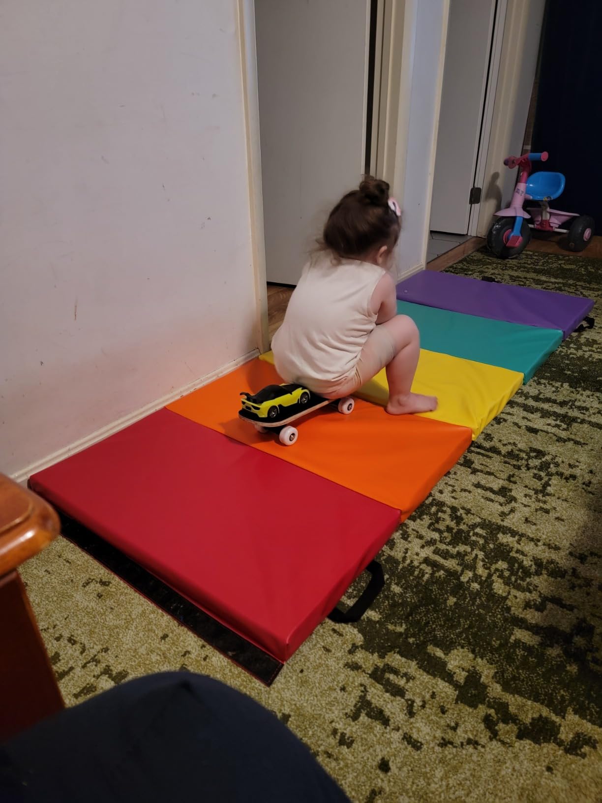 New Bounce Tumbling Mat for Kids - Gymnastics Mat - Folding Exercise Tumble Mat for Home Gyms customer photo 2