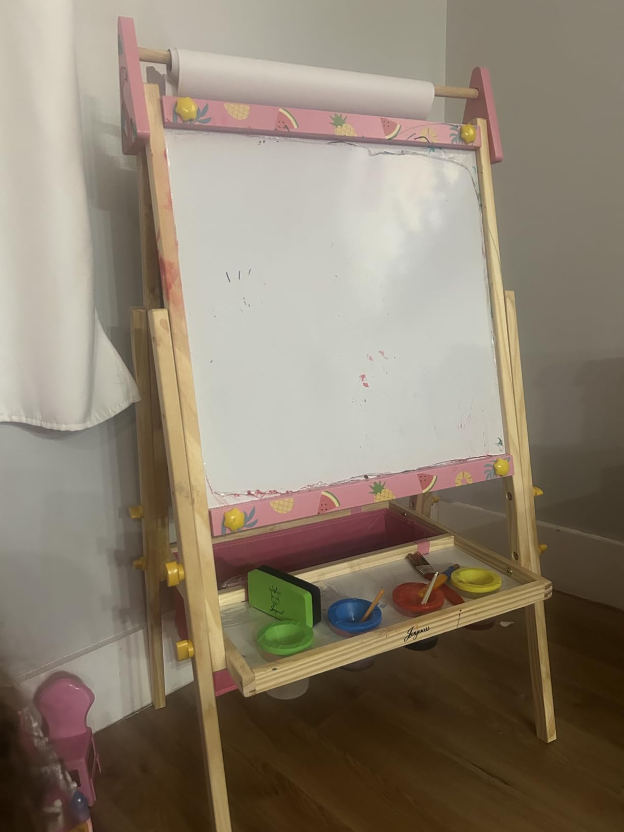 Joyooss Art Easel for Kids,Double Sided with 98+ Accessories Kids Easel Magnetic Board,Toddler Art Easel Dry Erase Board Easel for Kid Age 4-8 9-12 Outdoor Easel customer photo 1