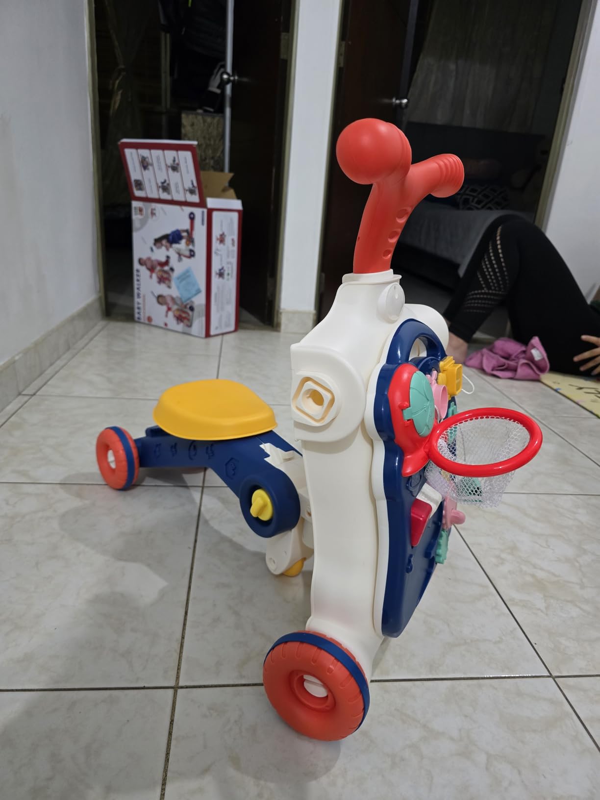 HYES 5 in 1 Baby Push Walker for Baby Boy, Activity Center Learning to Walk, Sit to Stand, Early Learning Push Toys for Infant 12 Months, Walking Toys Gift for Toddler Boys, Blue customer photo 2