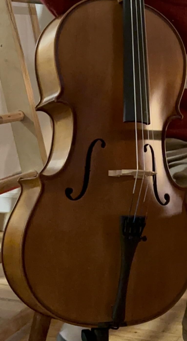 Cello 1/4 size for Beginners, Handmade Cello Solid wood with Spruce Top Maple Back, Complete kit with Case bag, Bow, Rosin customer photo 1