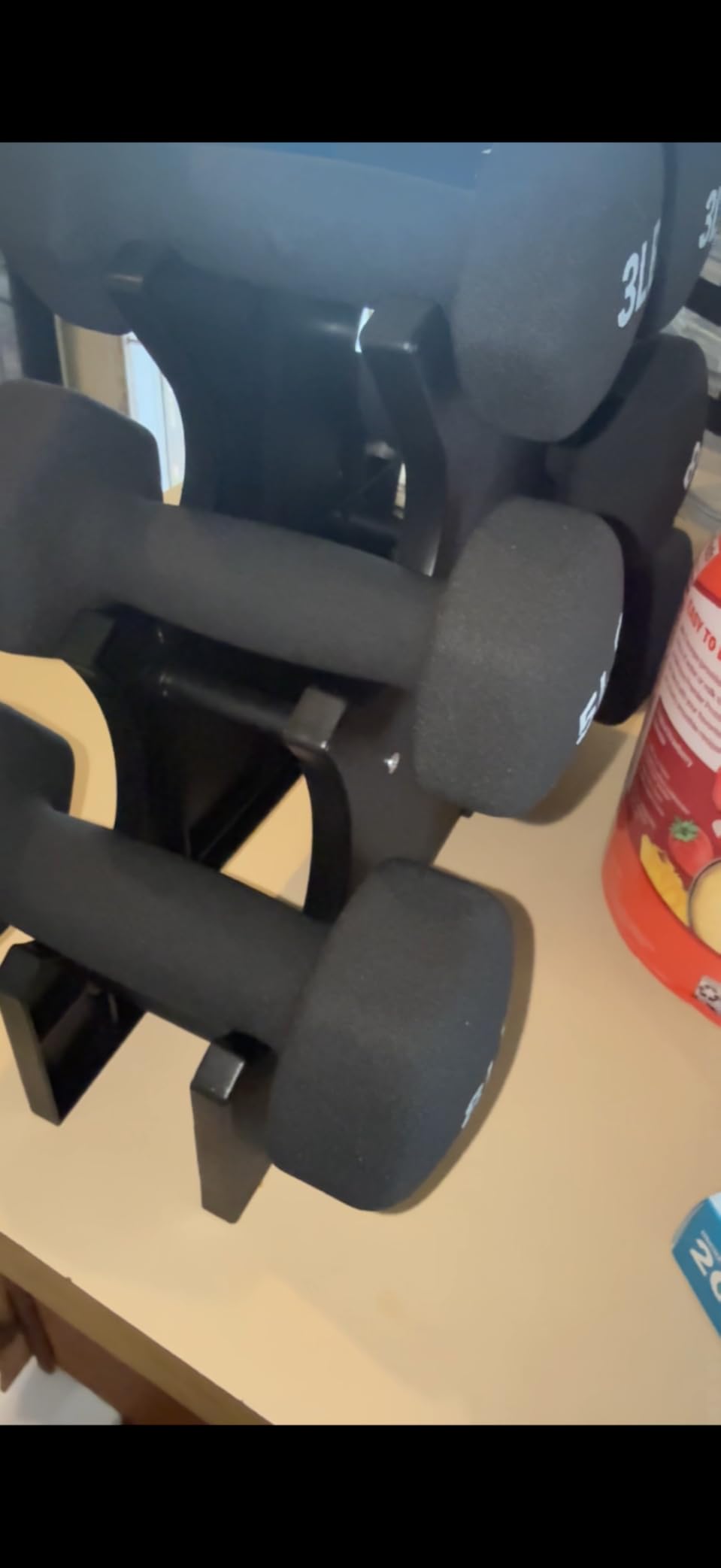 BalanceFrom Neoprene Coated Iron Dumbbell Hex Weights Set with Stand - Color-Coded or Black Options with Non-Slip Grip for Strength Training, Resistance Workouts, and Home Gym Fitness customer photo 1