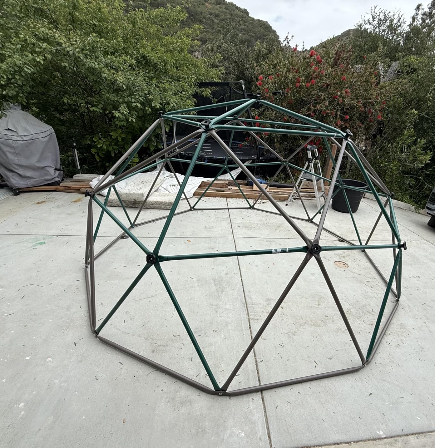 Hapfan 10 ft Climbing Dome Swing Set with Saucer Swing, Jungle Gym for Kids Outdoor Backyard, Supports 800lbs customer photo 2
