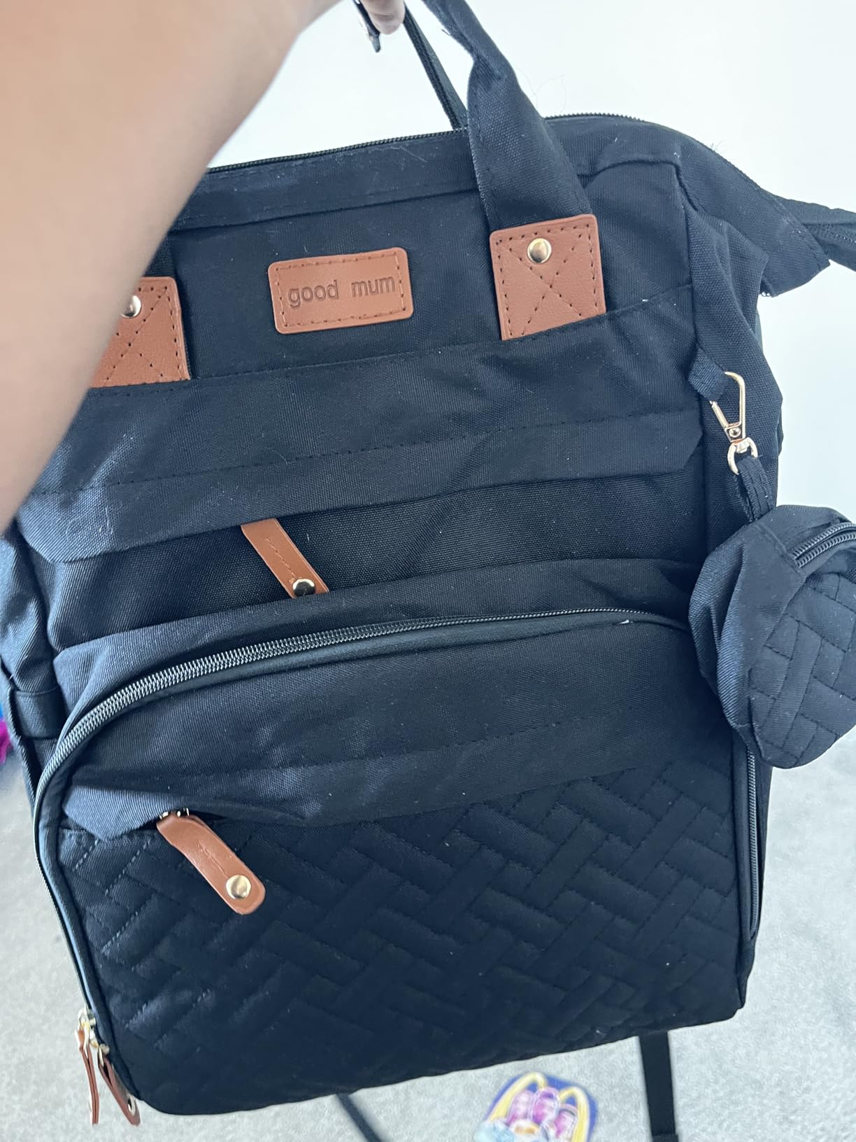 Baby Diaper Bag, Backpack with Changing Table, Unisex Baby Bag, with Diaper Pad, USB Charging Port, Insulated Pacifier Case, Multifunctional Waterproof Travel Diaper Bag, Gift for Newborn Baby (Grey) customer photo 2