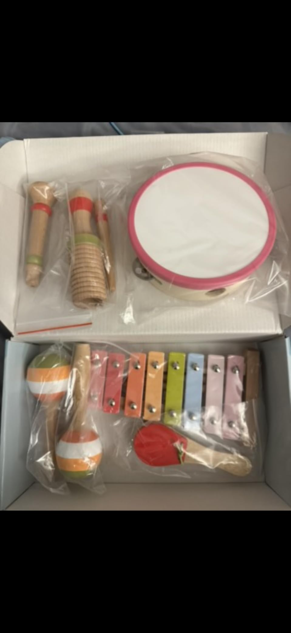 Baby Musical Instruments-Montessori Wooden Toys for Toddlers, Neutral Colors Percussion Instruments Set with Modern Boho Xylophone for Kids Preschool Educational (Neutral) customer photo 2