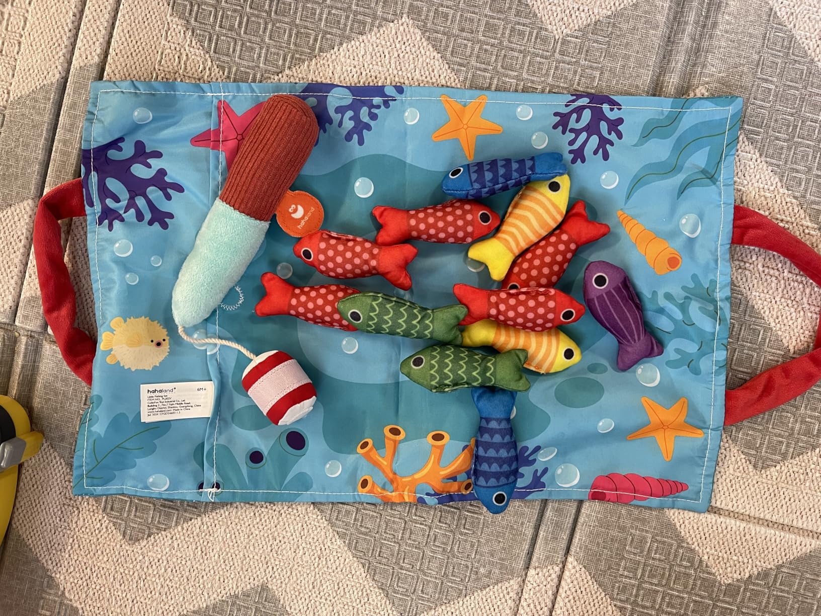 hahaland Montessori Toys for 1 Year Old Boy Girl Birthday Gift - 10 in 1 Cloth Fishing Game Toddler Toys with Stacking Cups - Number Counting, Color Sorting Learning customer photo 1