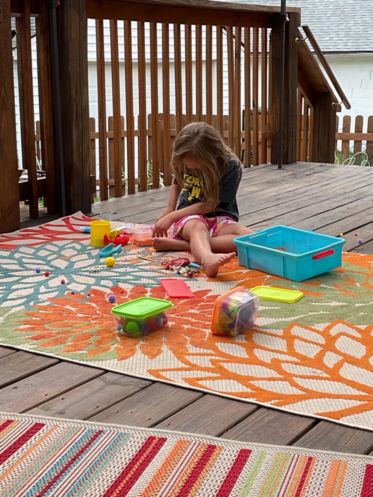 LOLO TOYS Sensory Kit for Toddlers and Kids - Includes 6 Bins with Lids, Play Tools, Sand, Feathers, Clay, Color Beads and Pom Poms Kids Box Fillers customer photo 1