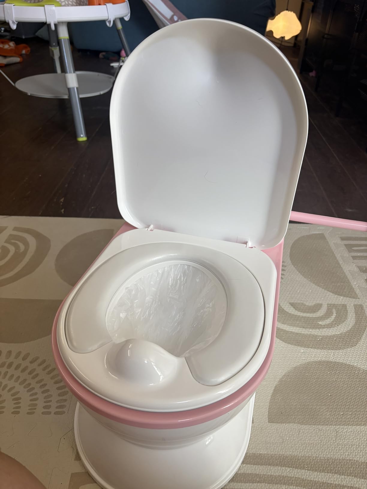 CheerTry 2-in-1 Toddler Potty Training Toilet - Larger Potty Chair & Detachable Training Seat for Boys & Girls Ages 1-3 with Flushing Sound, Wipes Storage, Toilet Paper Holder - Grey customer photo 2