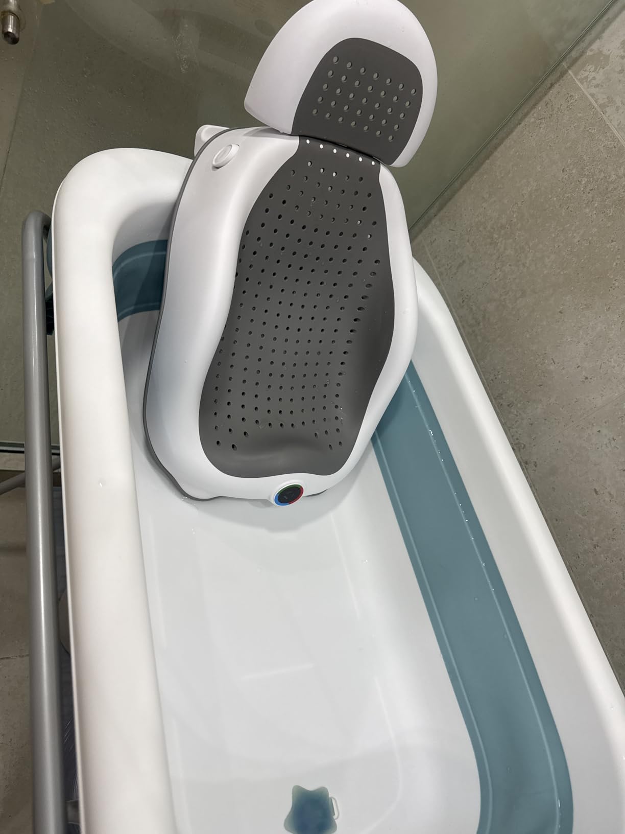 babove Baby Bath Support | Newborn Bathtub, Ideal for Babies Less Than 6 Months Old with Thermometer Baby Bather, Baby tubs for Newborn Essentials Must Haves (Gray) customer photo 1