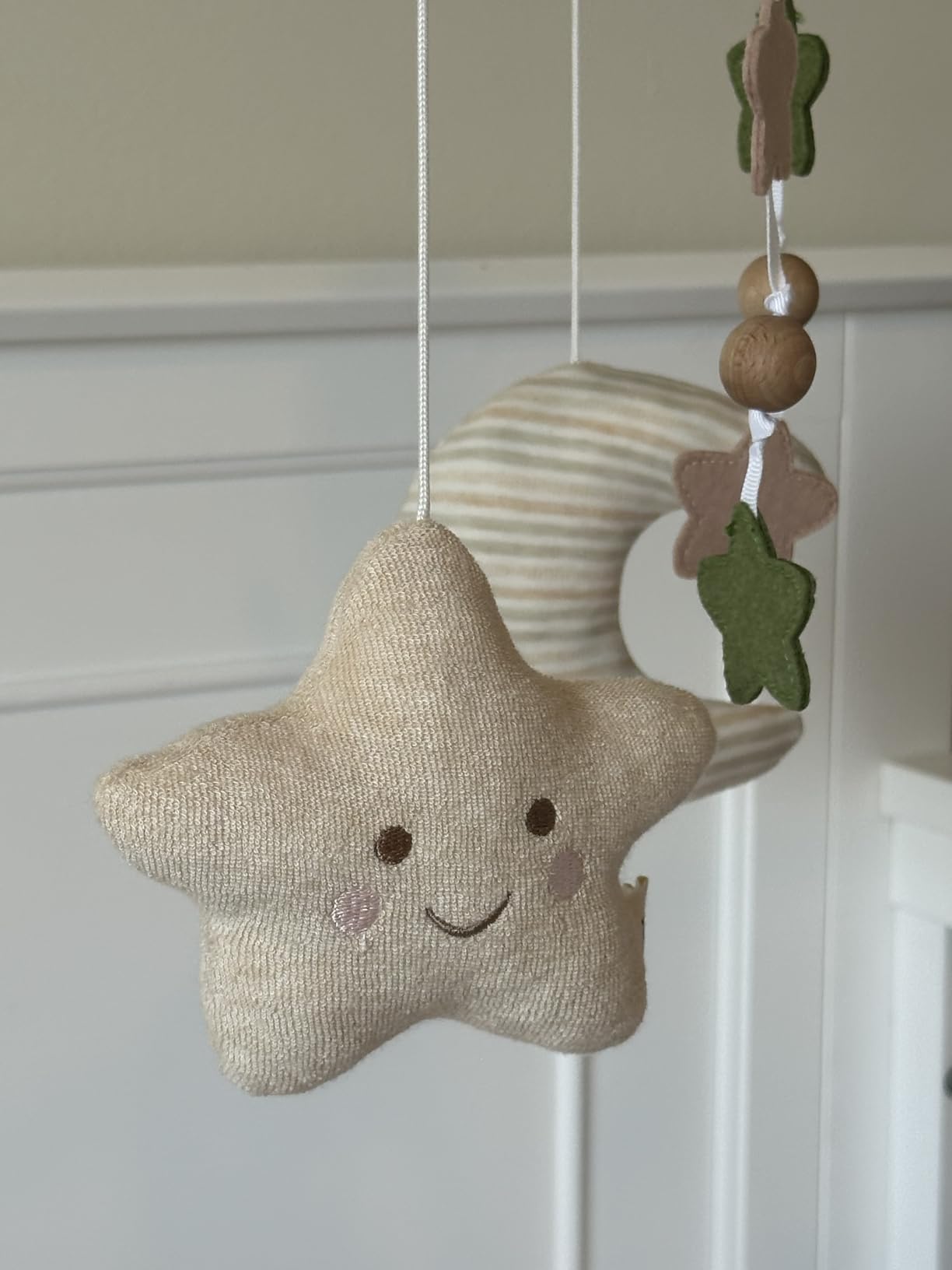 Crib Mobile 35 Lullaby Music, Cotton Baby Mobiles for Cribs & Pack N Play, Easy to Install, Stuffed Animals Hanging Toys Newborn Boys & Girls, Star Nursery Decor customer photo 2