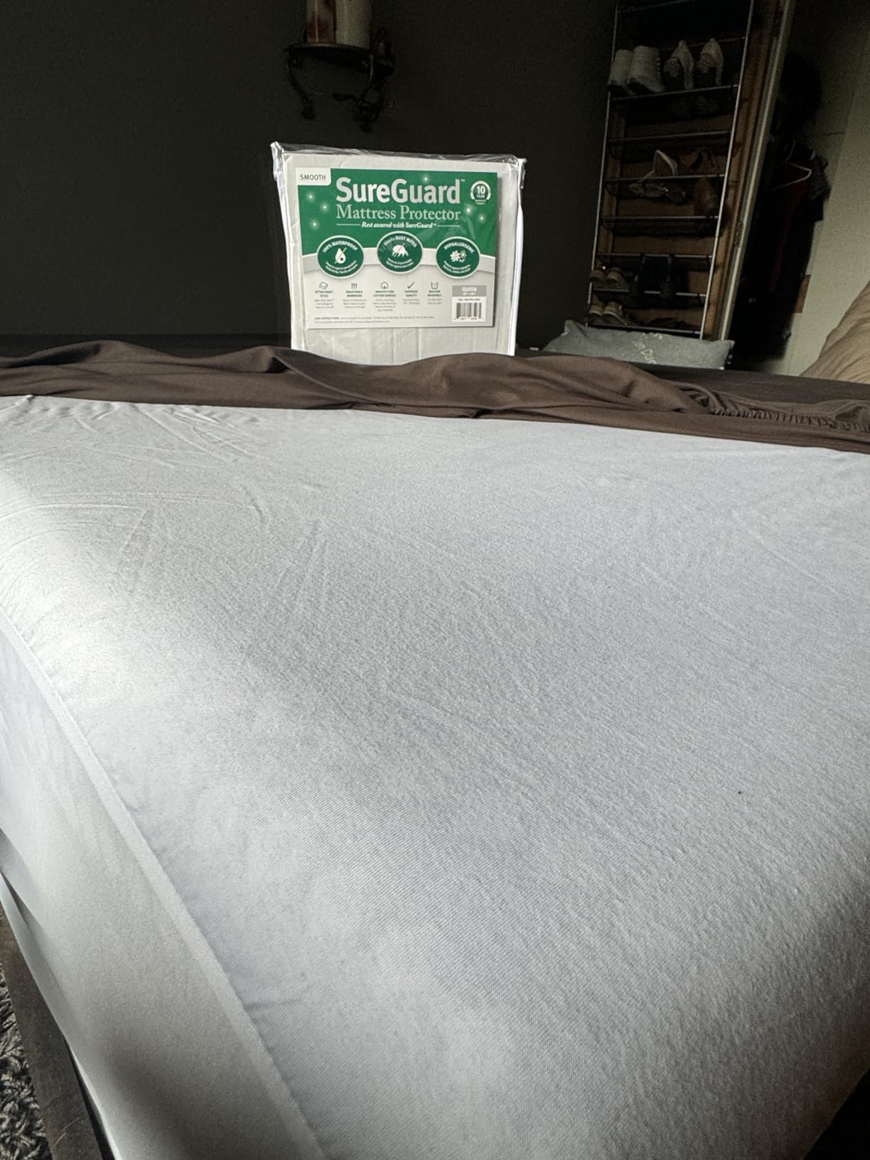 SureGuard Crib Size Mattress Protector - 100% Waterproof, Hypoallergenic - Premium Fitted Cotton Cover - Smooth customer photo 1