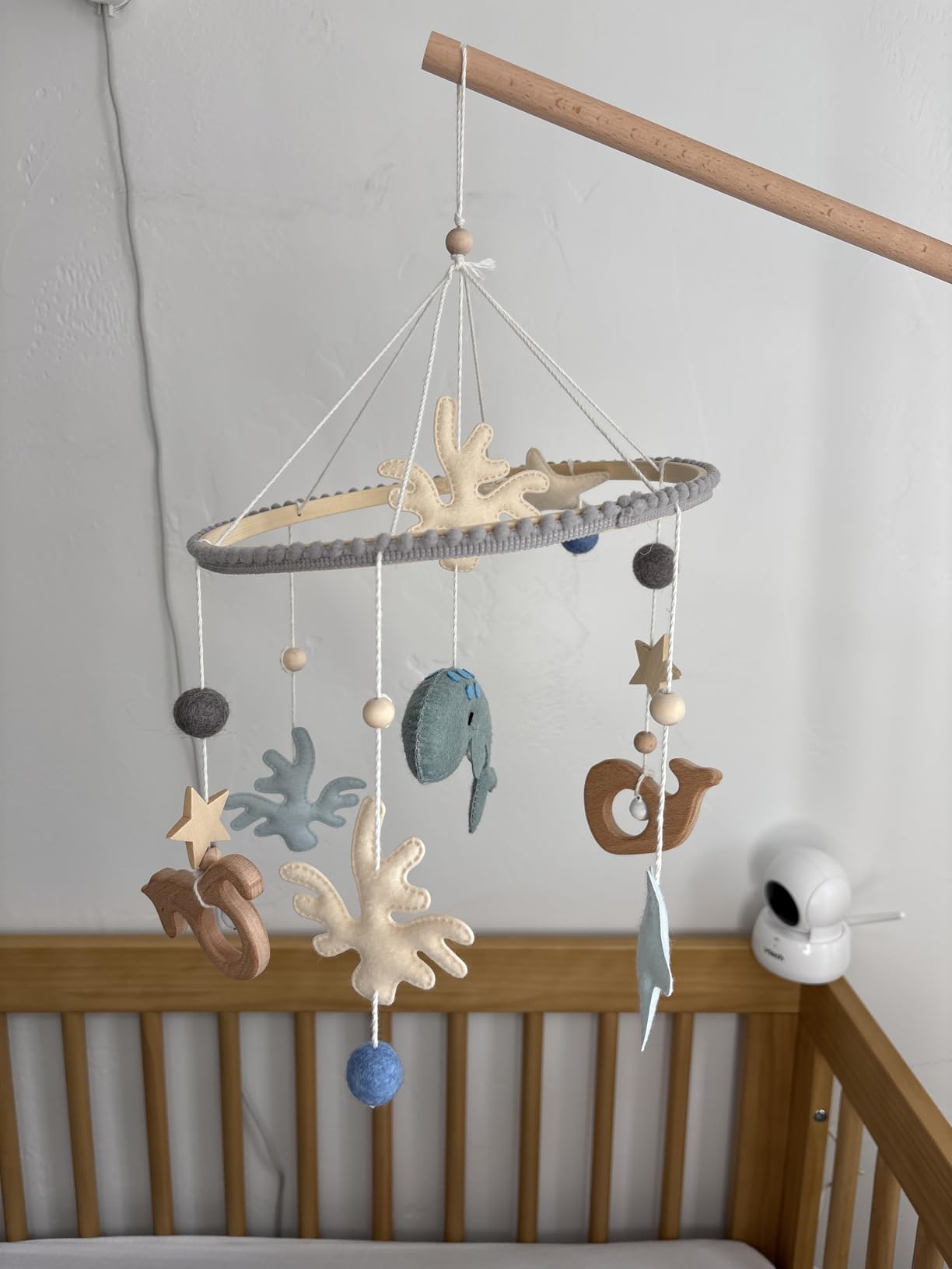 let's make Crib Mobile for Baby Boys Girls Ocean Whale Nursery Mobile Gender Neutral Baby Mobile Handmade Ceiling Mobile Best Gifts for Christmas Birthday Baby Shower customer photo 1