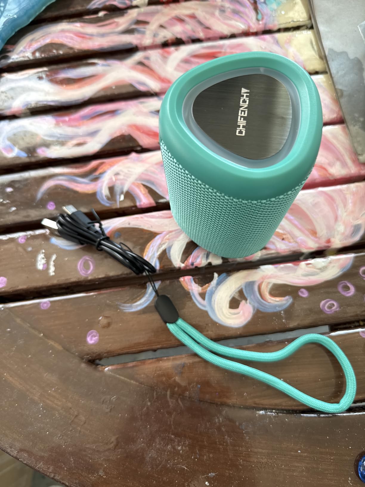 Portable Bluetooth Speaker Beach Essentials: Powerful Crystal Clear Sound/Dynamic Light/IPX5 Waterproof/All Day Playtime/Wireless BT 5.3/TWS Paring, Dad Gifts, Outdoor|Travel|Camping|Pool Accessories customer photo 1