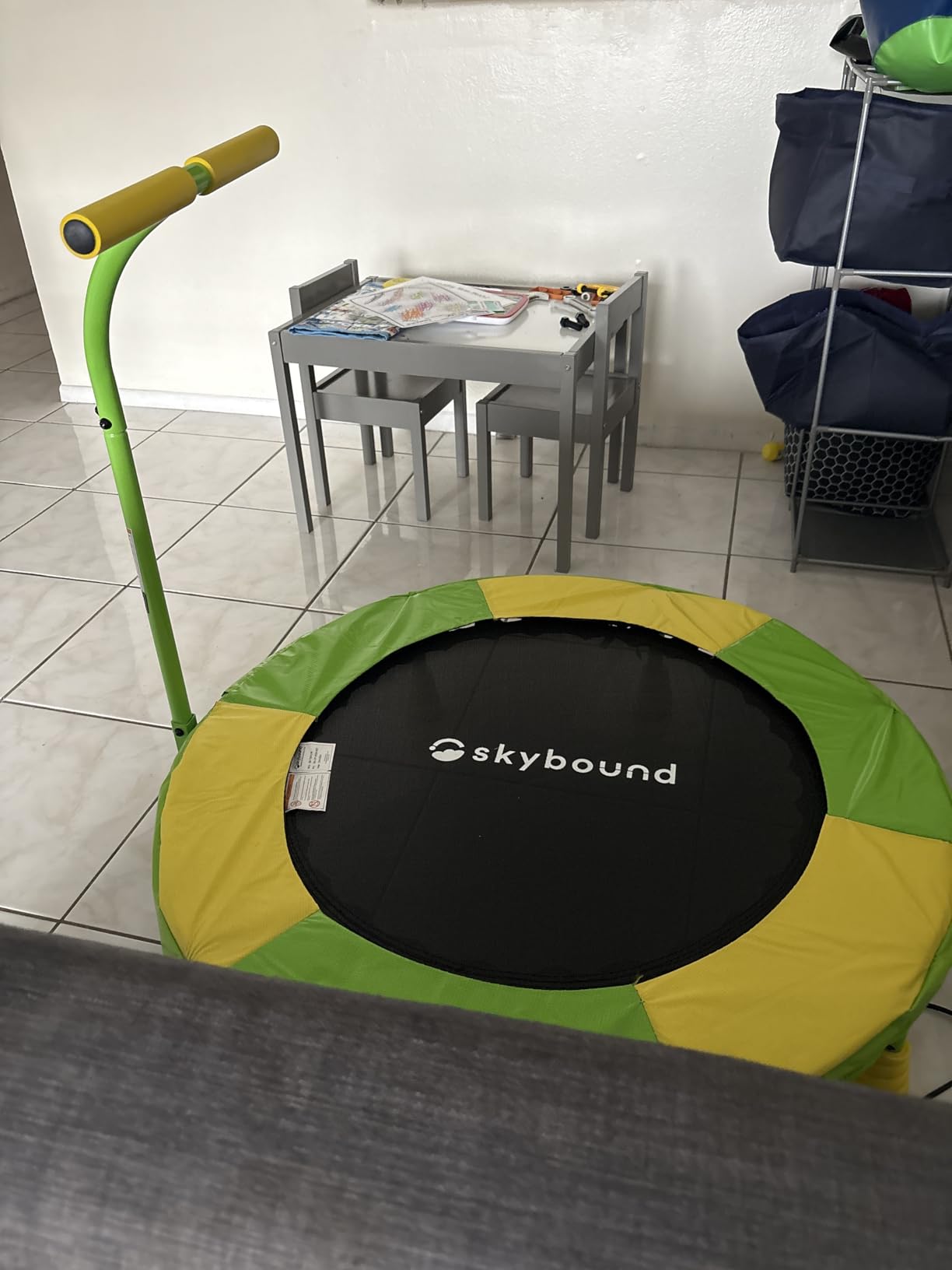 SkyBound 36 Inch Indoor Trampoline for Kids - Kids Trampoline Indoor with Handle - Toddler Trampoline with Upgraded 2.0mm Steel Pipe and Handlebar customer photo 2