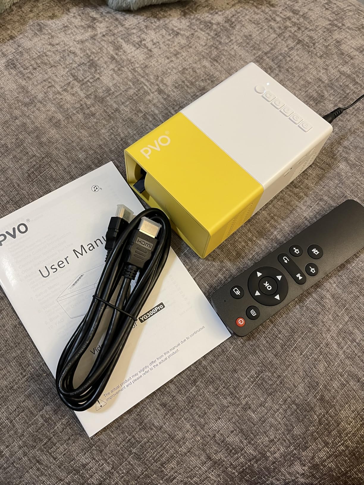 PVO Mini Projector Portable For Cartoon, Outdoor Video Projectors, LED Pico Movie-Projector for Home Theater, Kids Gift, Video Can Be Easily Mirrored Directly to The Projector Via Data Cable customer photo 1