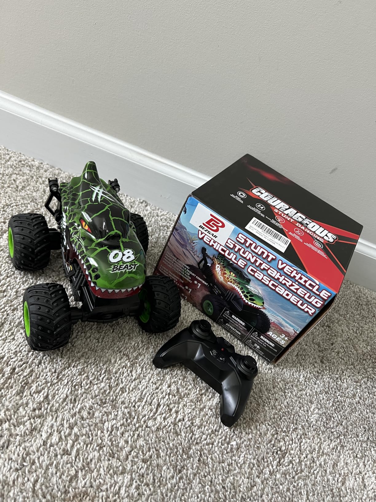 BEZGAR Monster Truck Toys - Remote Control Monster Truck with Light & Music, Dinosaur Toys for Kids, 1:20 Scale RC Truck with 360 Spins and Drifting, Remote Control Car for Boys 4-7 customer photo 1