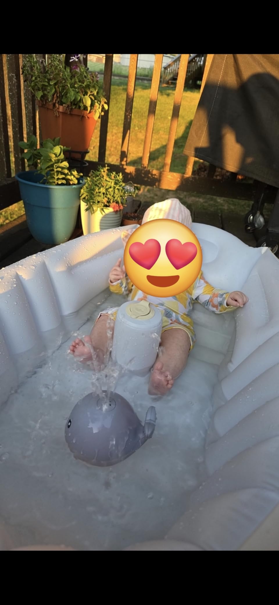 EKEPE Inflatable Baby Bathtub with Built in Pump, Collapsible Safe Baby Bathtub for Newborns and Baby, Non-Slip Travel Mini Swimming Pool for Babies 0-5 Years Old - Bear customer photo 1