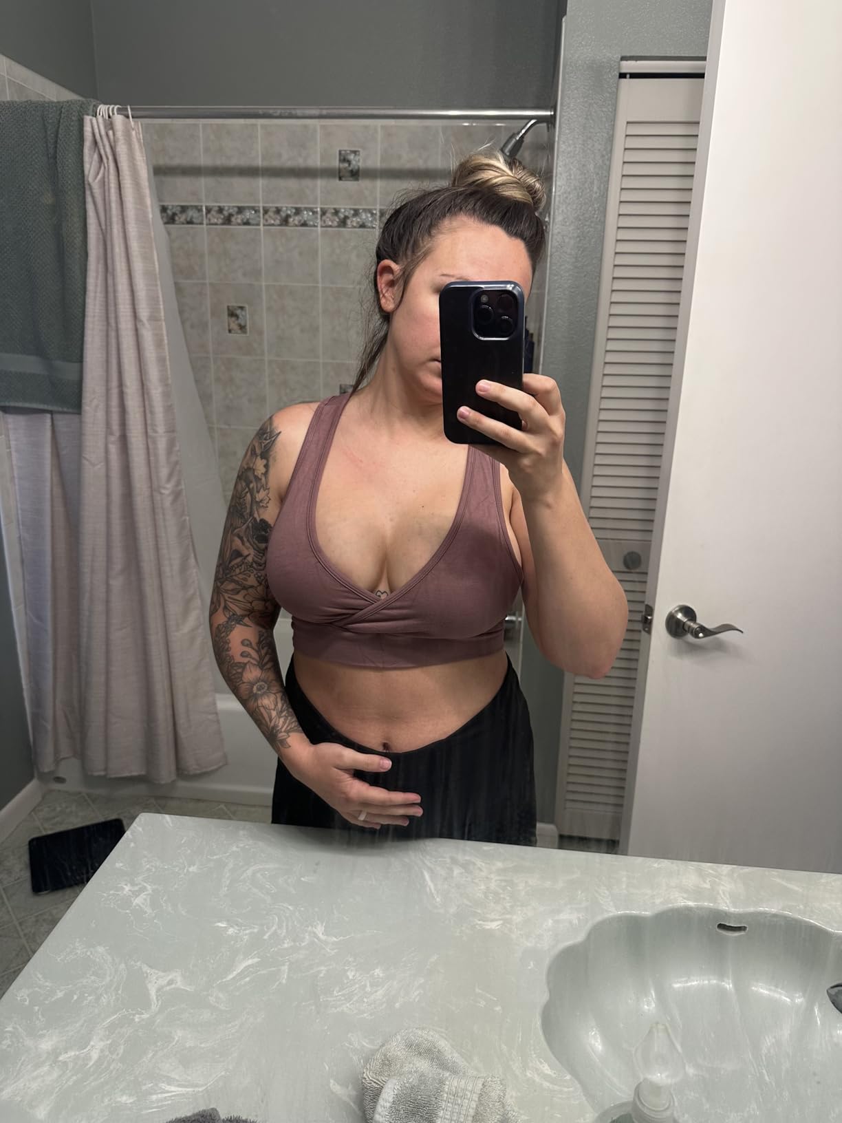 Kindred Bravely French Terry Nursing Bra for Breastfeeding and Sleep, Racerback Crossover, Soft and Stretchy Maternity Bra customer photo 1