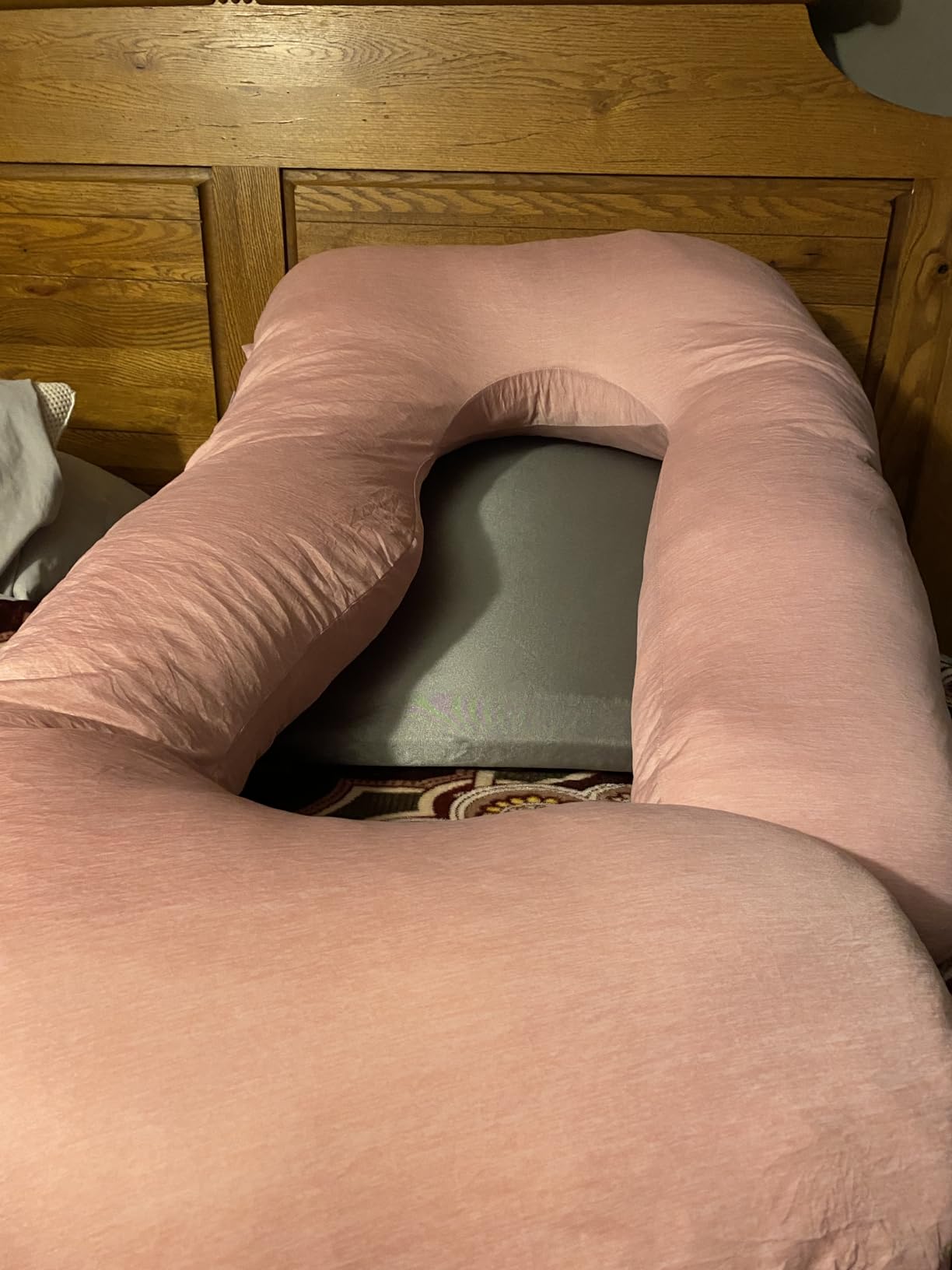 Jcickt Pregnancy Pillow for Sleeping, 59 inch Maternity Pillow with Removable Washable Cover, J-Shaped Cooling Full Body Pregnant Pillow - Support for Backs, Legs, Belly, HIPS, Improve Sleep - Pea Green customer photo 2