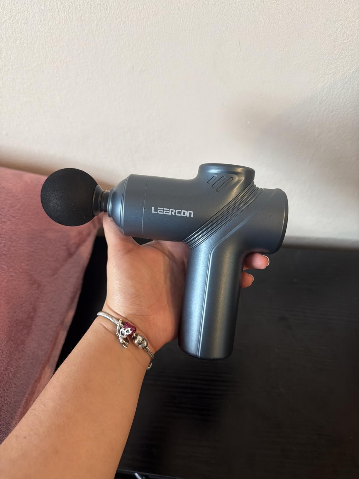 LEERCON Massage Gun Deep Tissue, Silent Motor and Portable Massage Gun with 4 Interchangeable Heads for Deep Muscle Relief and Relaxation, Relax Gift customer photo 1