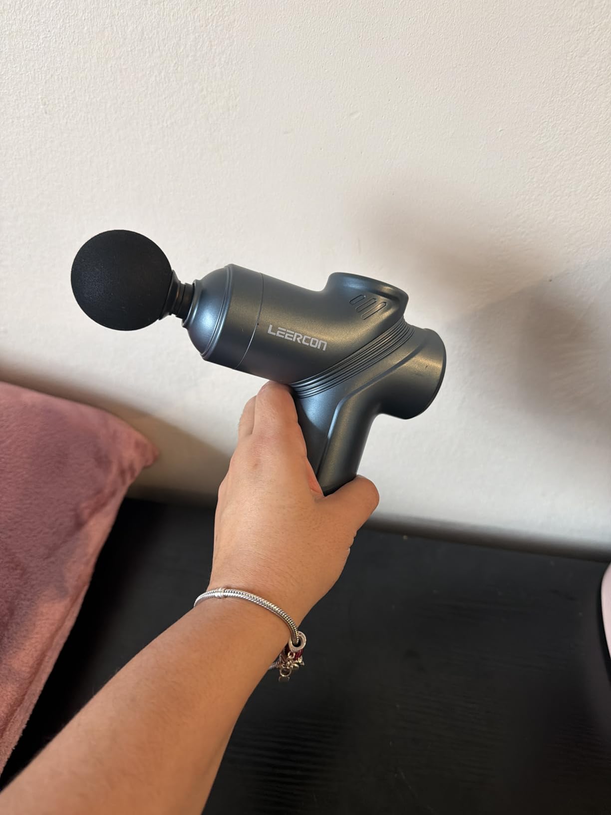 LEERCON Massage Gun Deep Tissue, Silent Motor and Portable Massage Gun with 4 Interchangeable Heads for Deep Muscle Relief and Relaxation, Relax Gift customer photo 2