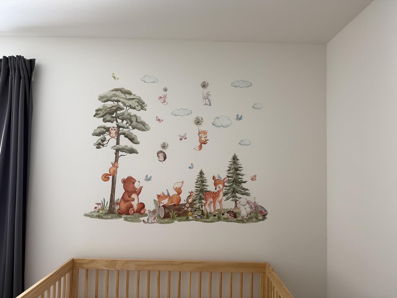 decalmile Jungle Animals Tree Branch Wall Decals Safari Monkey Giraffe Lion Wall Stickers Baby Nursery Kids Room Daycare Wall Decor customer photo 2