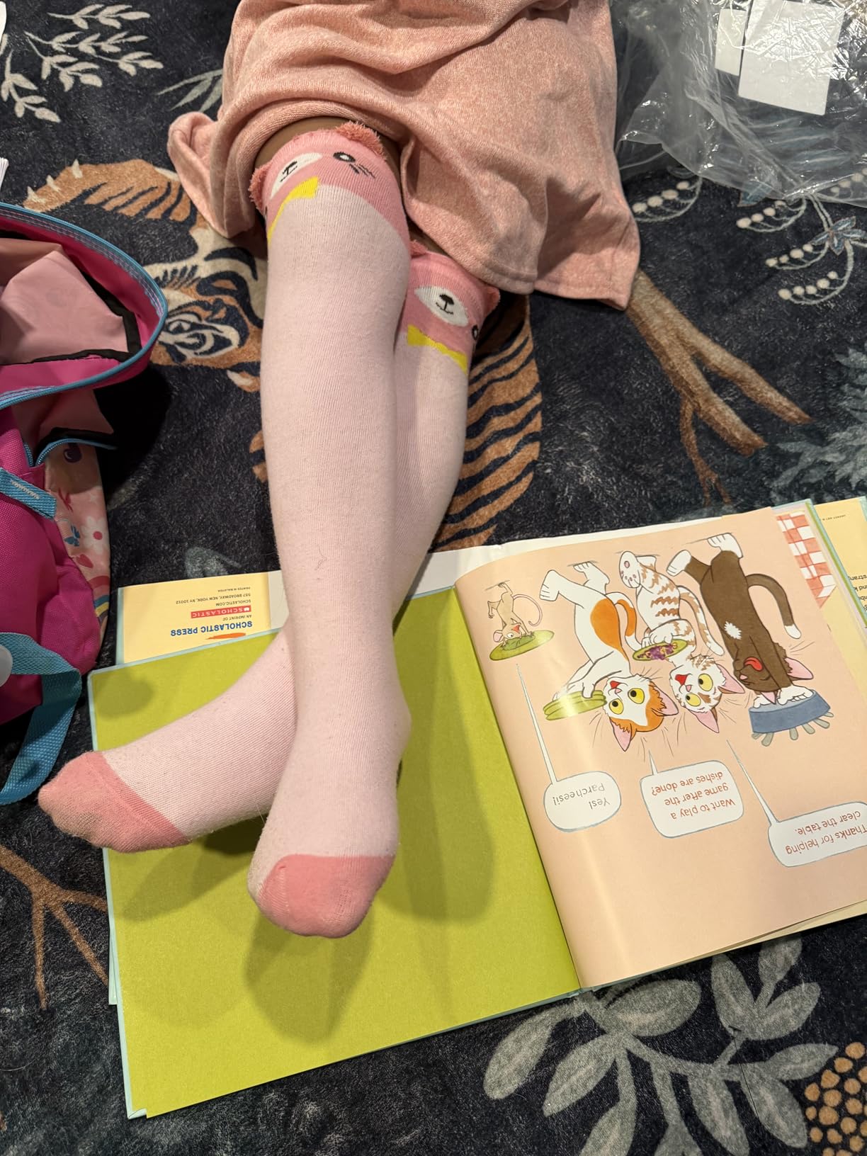 MOGGEI 6 Pairs Kids Girls Knee High Socks Gift Long Crazy Silly Tall Funny Boot Cute Animal Child Fun Socks customer photo 2