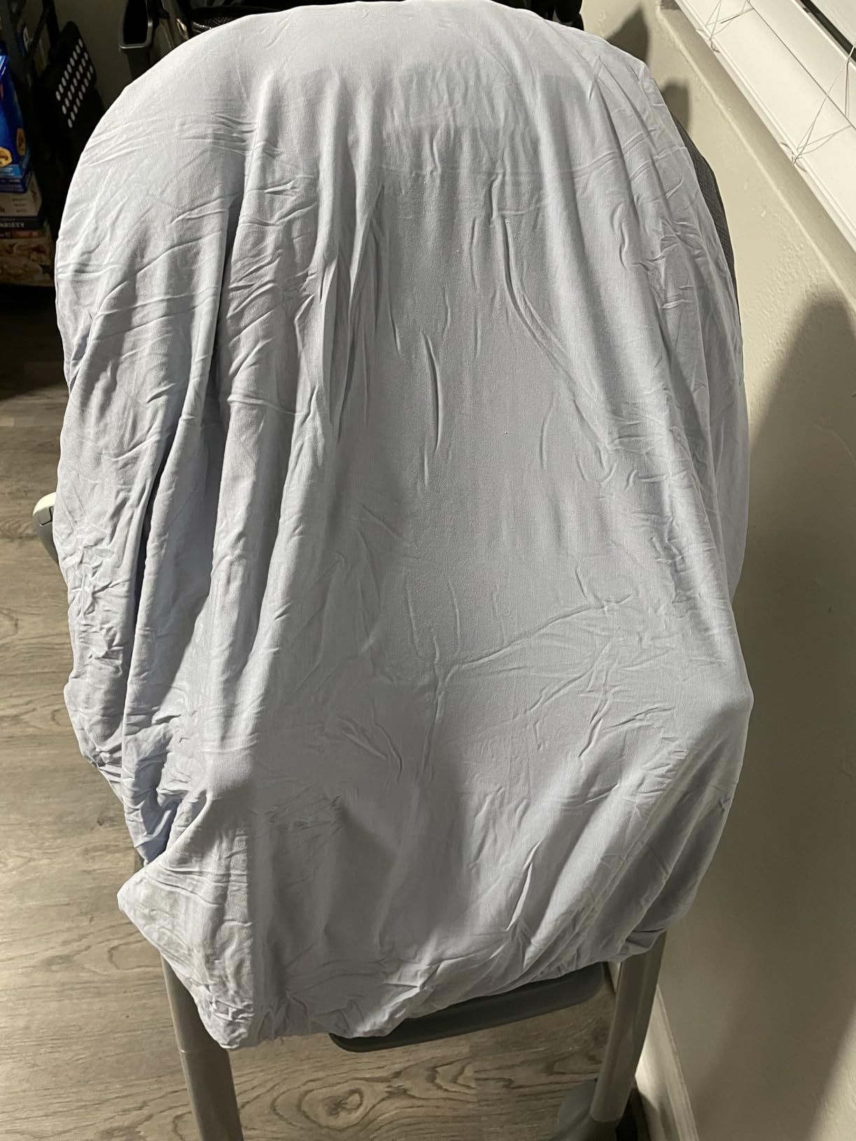 Caden Lane Fitted Crib Sheet - Breathable & Temperature-Regulating Bamboo Viscose Fabric, Fits Standard Crib & Toddler Mattresses (Mist Grey) customer photo 2