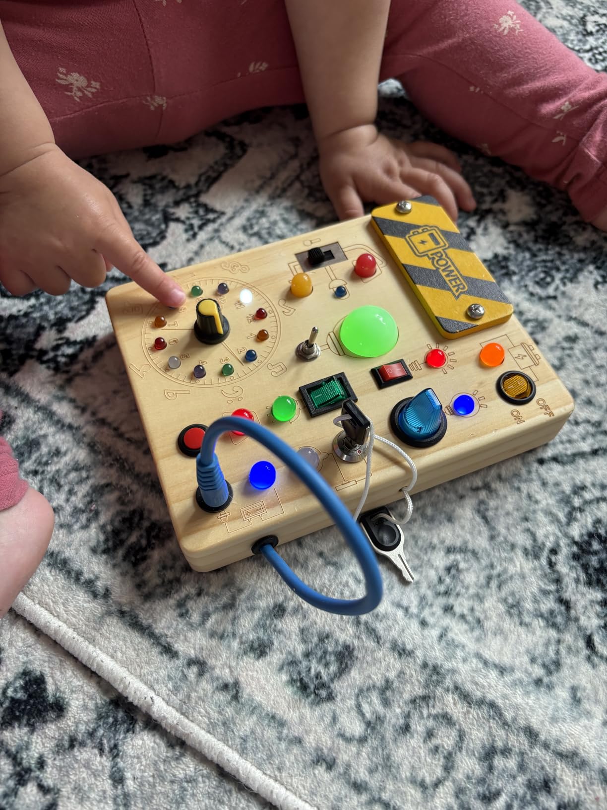 Grarain Busy Board for Toddlers - Montessori Educational Toy for 1-3 Year Old Boys & Girls | Travel-Friendly Sensory Learning Activity | Ideal for Kids with Autism (Clocks Busy Board) customer photo 1