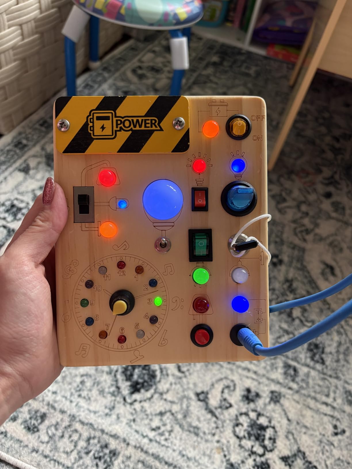 Grarain Busy Board for Toddlers - Montessori Educational Toy for 1-3 Year Old Boys & Girls | Travel-Friendly Sensory Learning Activity | Ideal for Kids with Autism (Clocks Busy Board) customer photo 2