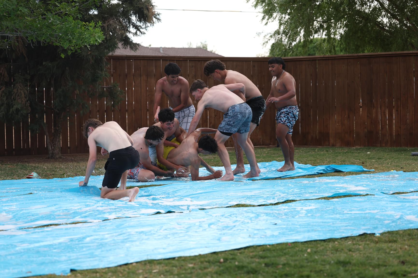 Slip Water Slide, 40FT Giant Slip Water Slides for Kids Backyard, Heavy Duty Slip and Water Slide for Kids Adults Waterslides Backyard Summer Outdoor Toys with 14 Stakes and 2 Inflatable Bodyboards customer photo 2