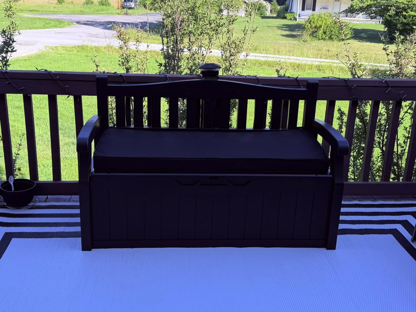 Devoko 80 Gallon Storage Bench Deck Box Lockable for Patio Furniture, Garden Decor and Outdoor Seating customer photo 1