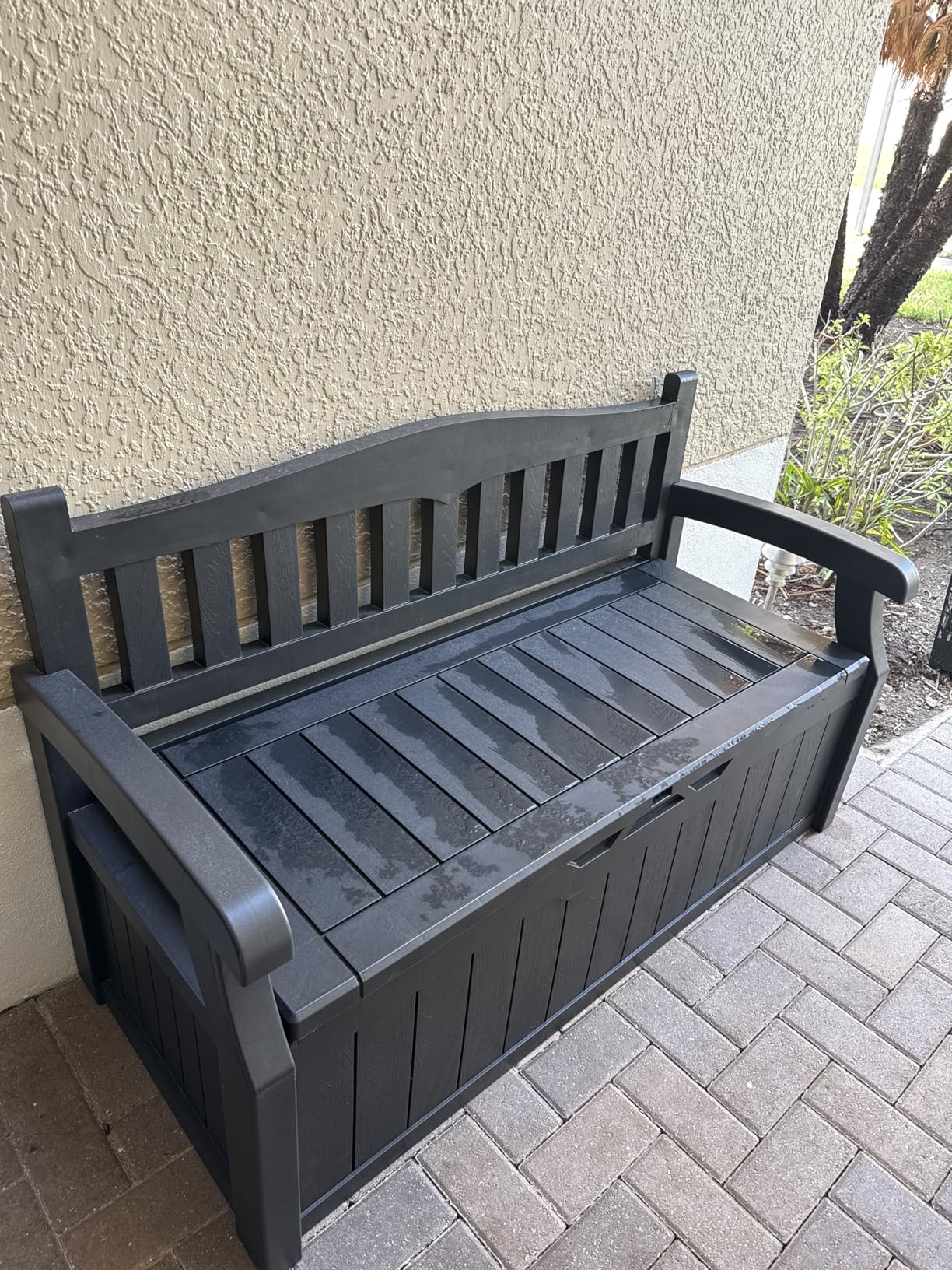 Devoko 80 Gallon Storage Bench Deck Box Lockable for Patio Furniture, Garden Decor and Outdoor Seating customer photo 2