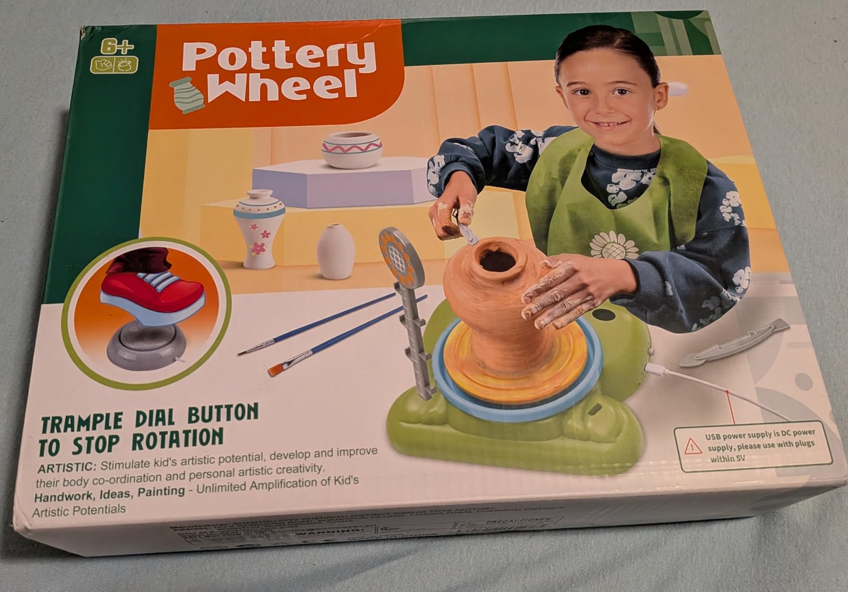 Aujazyble Pottery Wheel for Kids - Complete Pottery Painting Kit Arts and Crafts for Kids Ages 8-12 with 3 Pack Air Dry Clay Art Supplies Toys for Girls Boy Birthday Gift for 6 7 8 9 10 11 12+ customer photo 1