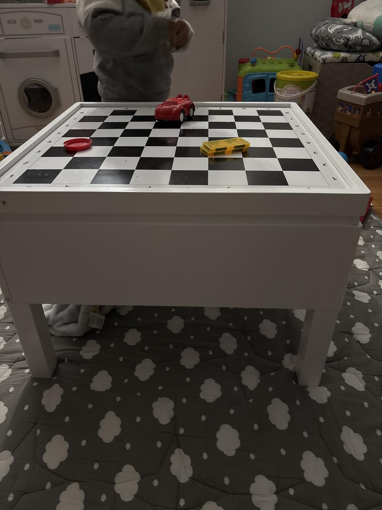 UTEX 3 in 1 Kids Activity Table with Storage, Kids Construction Play Table Compatible with Lego and Duplo Bricks, Chess Table for Building Block, Drawing, Crafts customer photo 1
