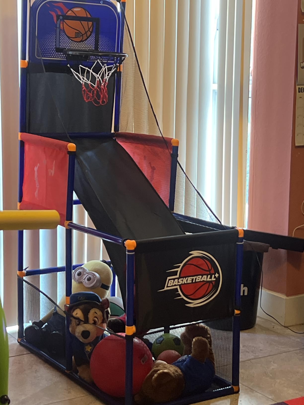 M SANMERSEN Kids Double Basketball Hoop Arcade Game Set with 6 Balls Electronic Scoreboard LED Light, Indoor & Outdoor Play, Birthday/Halloween for 3-8 Year Old Boy and Girl customer photo 1